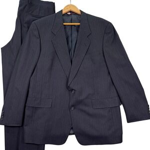 VINTAGE‎ Hart Schaffner Marx Mens 43R Pure Wool Pinstripe Suit Pants 38x32 Pleat